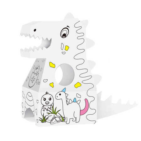 DUŻY ZESTAW ARTYSTYCZNY DINOZAUR DO KOLOROWANIA SKŁADANIA MALOWANIA TEKTURA