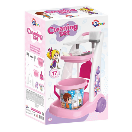 Zestaw Do Sprzątania Praktyczny Wózek Akcesoria Dbanie O Czystość 6429