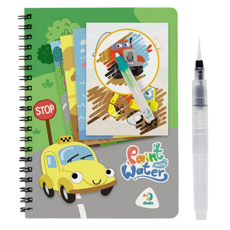 MALOWANIE MARKEREM WODNYM KOLOROWANKA "TRANSPORT" ZESTAW DLA NAJMŁODSZYCH 300309