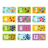 Puzzle Duo Połówki "Owoce" Nauka Liczenia Cyferki 12 Układanek Zestaw 0116