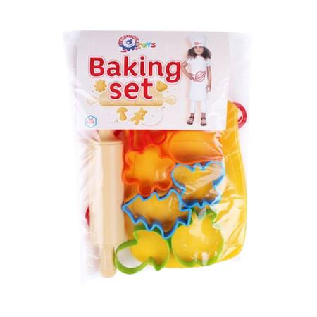 ZESTAW DO PIECZENIA CIASTECZEK FOREMKI RÓŻNE KSZTAŁTY FARTUSZEK CZAPKA 5026