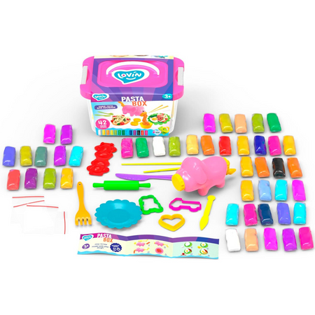 Bogaty Zestaw Kolorowej Ciastoliny Makaron Akcesoria Foremki Kuchnia Piesek 41138