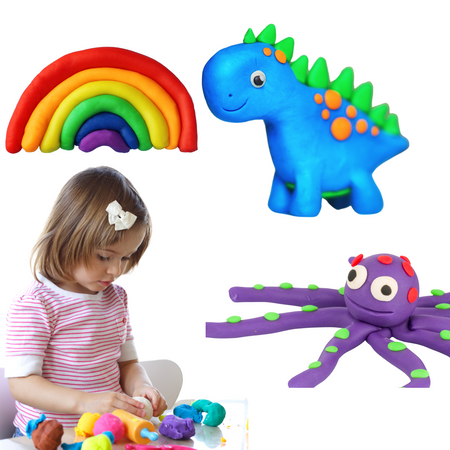 Zestaw Kreatywny Plastelina Ciastolina Kolorowa Masa Plastyczna Nożyk 70159