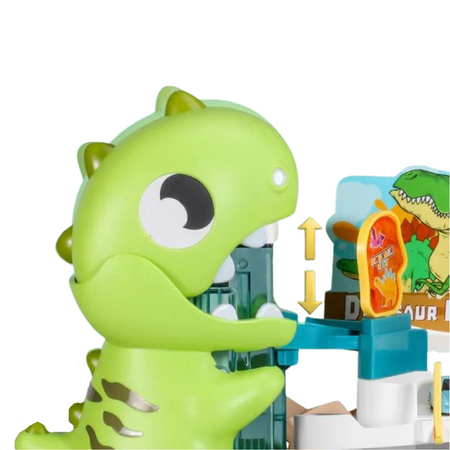 Zestaw Parking Trzypoziomowy Samochody Mata Dinozaury Winda Rampa Autka