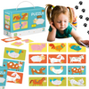 Puzzle Duo Polówki "Zwierzęta" 12 Układanek Dopasowywanie Elementów Zestaw 300115