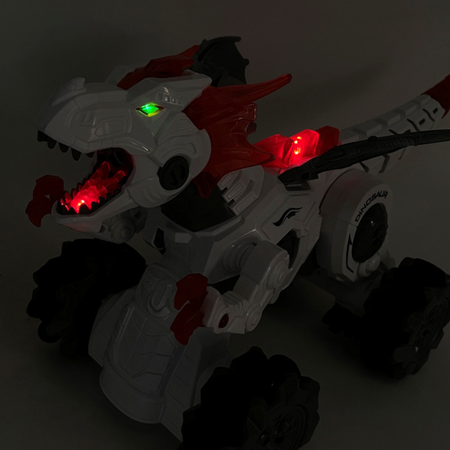 DINOZAUR SMOK ZDALNIE STEROWANY ŚWIATŁO DŻWIĘK RYCZY JEŻDZI PARA DYM DUŻY