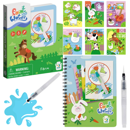 MALOWANIE MARKEREM WODNYM KOLOROWANKA "FARMA" ZESTAW DLA NAJMŁODSZYCH 300311