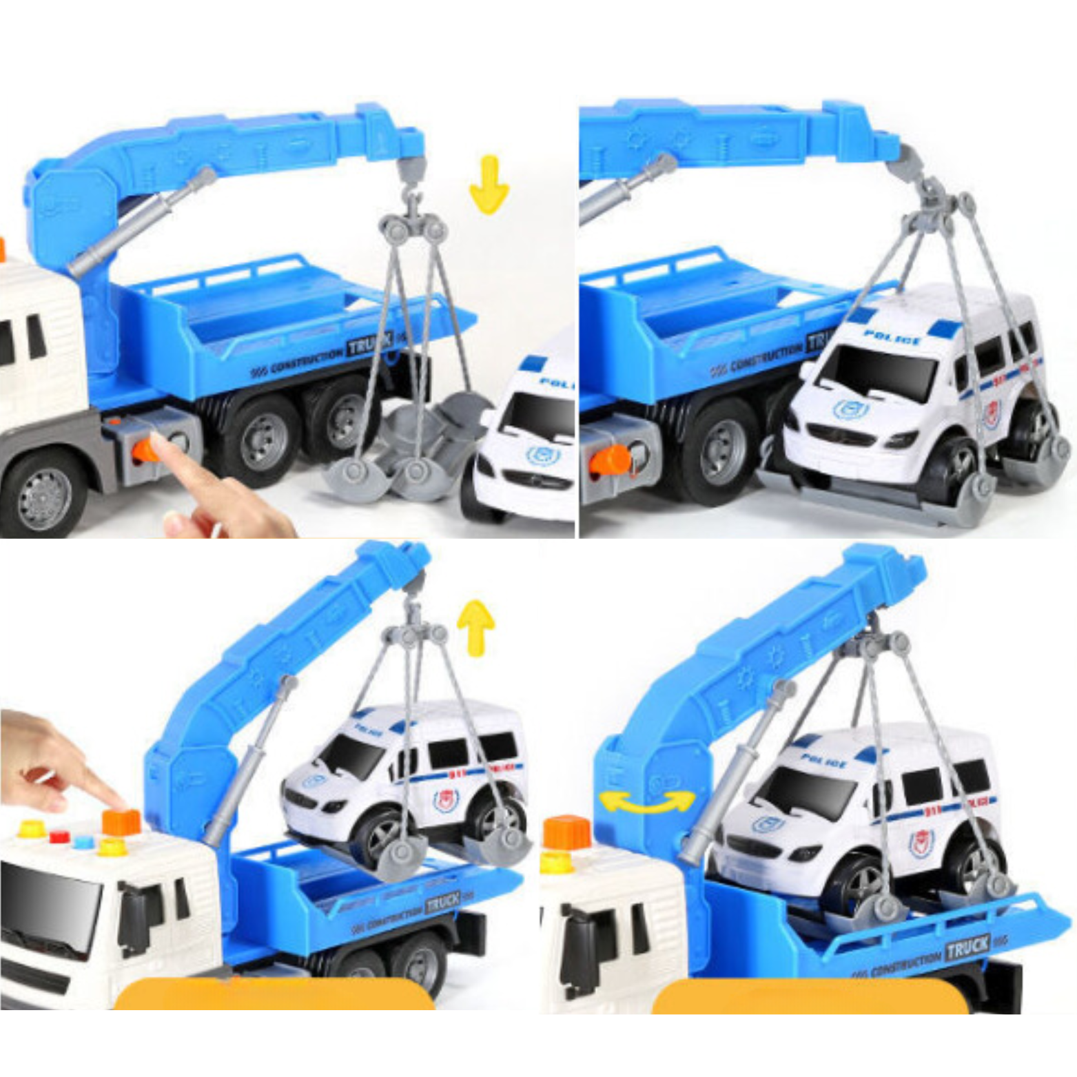 Interaktywna Ciężarówka Z Hakiem I Lawetą Światła Dźwięki Ruchome Elementy