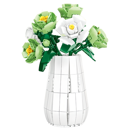 Zestaw Klocki Kwiaty Konstrukcyjne Platycodon Wazon Ozdoba 542 Elementy