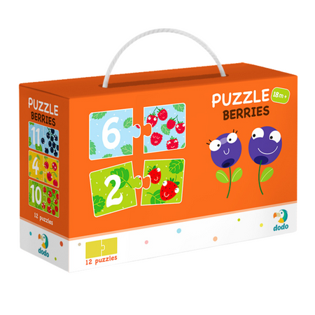 Puzzle Duo Połówki "Owoce" Nauka Liczenia Cyferki 12 Układanek Zestaw 0116