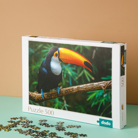 Puzzle "Tukan" 500 Elementów Układanka Kolorowa Zestaw Dla Dzieci Dorosłych 300400