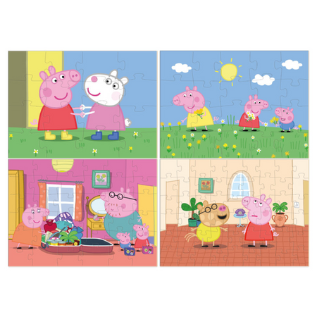 PUZZLE 4w1 ŚWINKA PEPPA UROCZE CZTERY UKŁADANKI W JEDNYM OPAKOWANIU