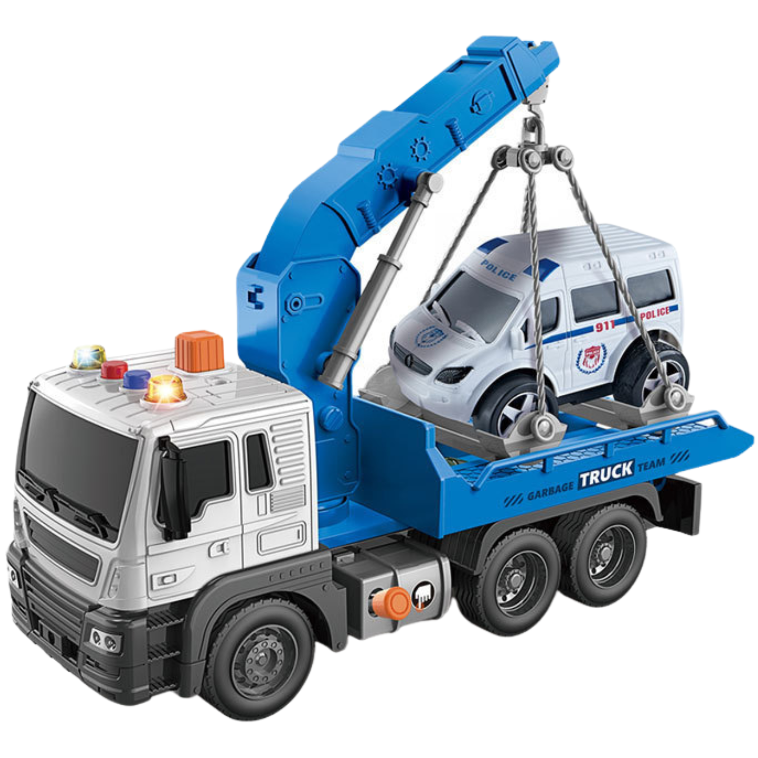 Interaktywna Ciężarówka Z Hakiem I Lawetą Światła Dźwięki Ruchome Elementy