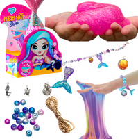 Zestaw Bransoletka Zawieszki Koraliki Slime Glutek Plastyczny Syrenka 250ml 80130
