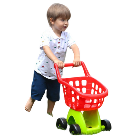 WÓZEK SKLEPOWY DLA DZIECI NA KÓŁECZKACH WYTRZYMAŁY KOLOROWY ZABAWKA TECHNOK 8232