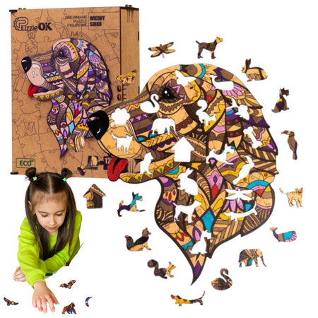 PUZZLE DREWNIANE UKŁADANKA PIESEK WIERNY SIRKO  PuA3-03519