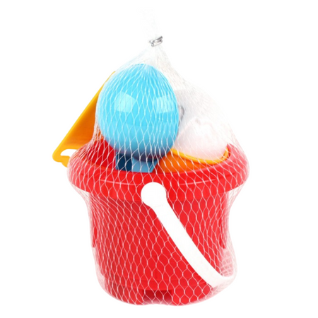 ZESTAW DO PIASKU W OKRĄGŁYM WIADERKU FOREMKA W KSZTAŁCIE LODA ŁYŻKA 7068