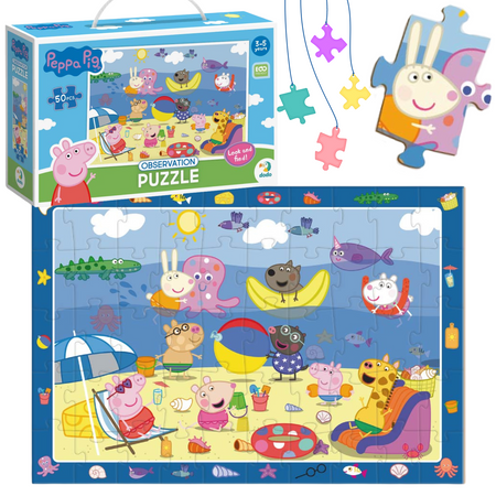 Puzzle obserwacyjne "Świnka Peppa - Wakacje" Układanka 50 Elementów Morze 200473