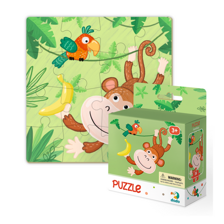 Puzzle "Małpka" 16 Elementów Układanka Edukacyjna Dla Dzieci Zestaw Małpa 300164