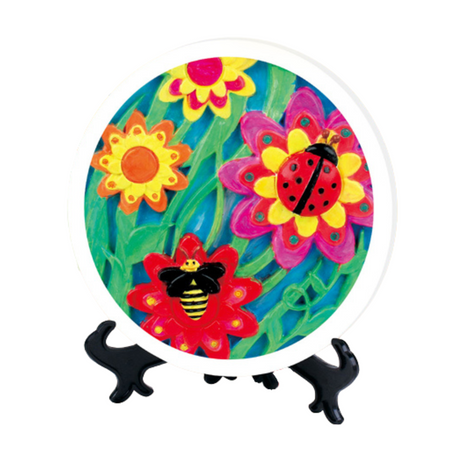 FIGURKA GIPSOWA DO MALOWANIA KWIATKI MAŁY ARTYSTA ZESTAW ARTYSTYCZNY FARBKI