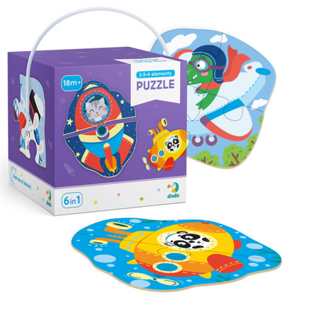 PUZZLE "TRANSPORT" SZEŚĆ UKŁADANEK 2-3-4 ELEMENTY EDUKACYJNA ZABAWA