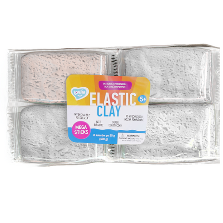 Zestaw Ciastoliny Plasteliny Do Modelowania Masa Plastyczna Biała 8 Szt 70165