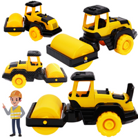 CIĄGNIK Z WALCEM POJAZD BUDOWLANY RUCHOME ELEMENTY DUŻY WALEC MOCNE KOŁA 7044