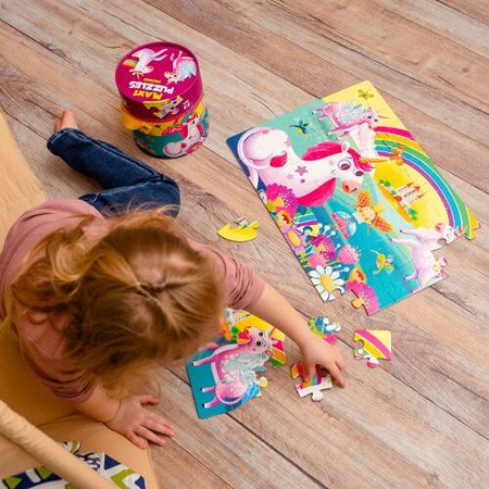 GRA EDUKACYJNA MAXI PUZZLE 2W1 JEDNOROŻCE OBRAZKI UKŁADANKA ROTER KAFER