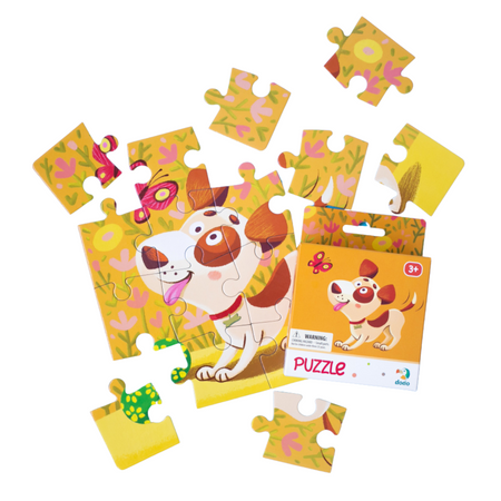 Puzzle "Piesek" 16 Elementów Układanka Dla Dzieci Edukacyjna Zestaw Pies 300111
