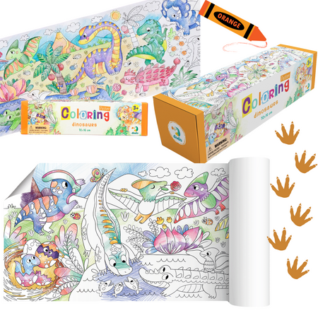 KOLOROWANKA W ROLCE "DINOZAURY" KOMPAKTOWA KOLOROWANKA DLA NAJMŁODSZYCH