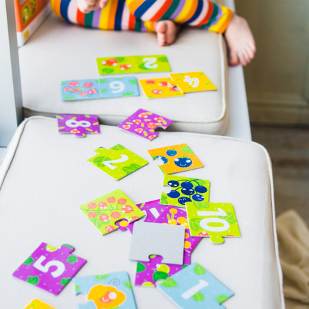 Puzzle Duo Połówki "Owoce" Nauka Liczenia Cyferki 12 Układanek Zestaw 0116