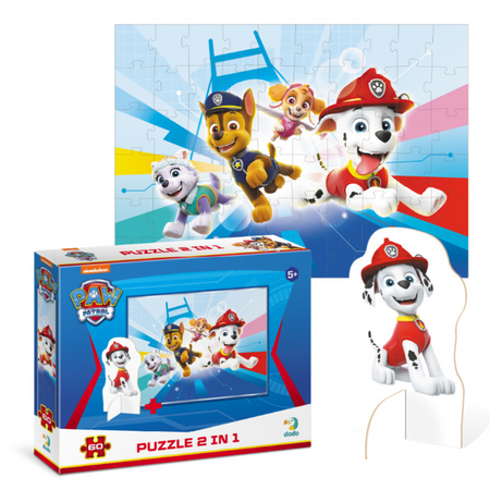 PUZZLE "PSI PATROL" Z FIGURKĄ 60 ELEMENTÓW KOLOROWA UKŁADANKA DLA DZIECI