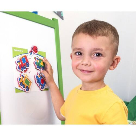 MAGNETYCZNA GRA KOLORY I FIGURY PUZZLE UKŁADANKA LOKOMOTYWY ROTER KAFER
