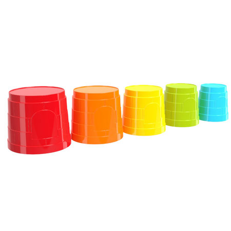 ZESTAW PIRAMIDA WIEŻA KOLORY TĘCZY FORMY DO PIASKU RÓŻNE WIELKOŚCI 5378