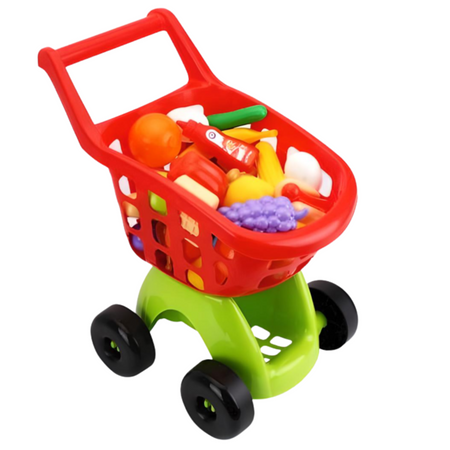 WÓZEK SKLEPOWY DLA DZIECI Z AKCESORIAMI PRODUKTY SPOŻYWCZE ZABAWA TECHNOK 8713