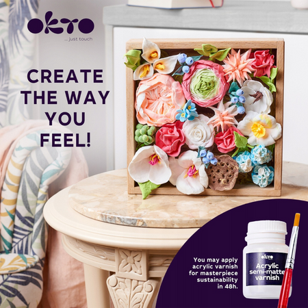 OKTO ZESTAW KREATYWNY ZRÓB WŁASNE KWIATY KWIETNIK "ROMANS" DIY CIASTOLINA 10014