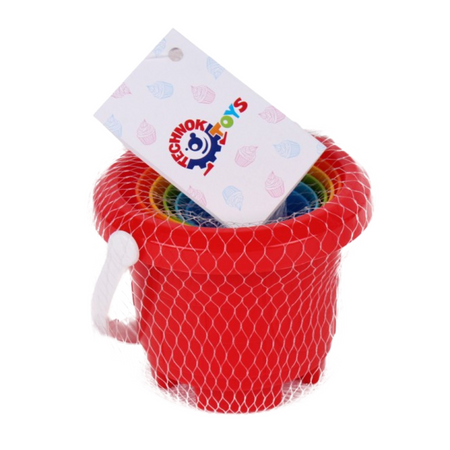 ZESTAW PIRAMIDA WIADERKO Z RĄCZKĄ WIEŻA KOLORY TĘCZY RÓŻNE WIELKOŚCI