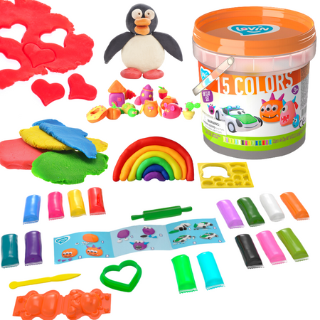 Zestaw Do Modelowania Ciastolina Plastelina Masa Plastyczna 15 Kolorów 70146