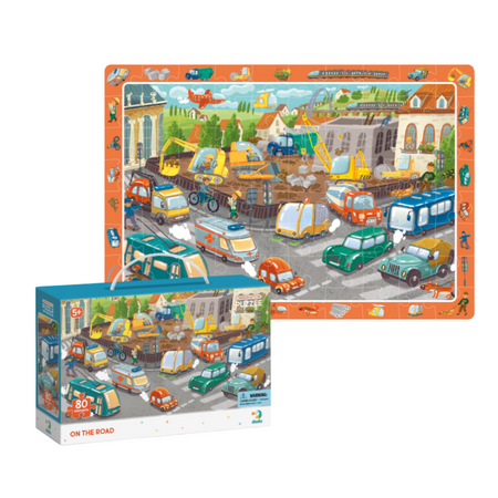 Puzzle Obserwacyjne "Na Drodze" 80 Elementów Układanka Środki Transportu 300370