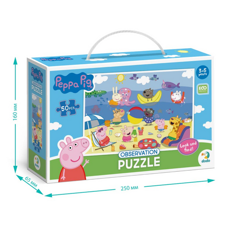 Puzzle obserwacyjne "Świnka Peppa - Wakacje" Układanka 50 Elementów Morze 200473