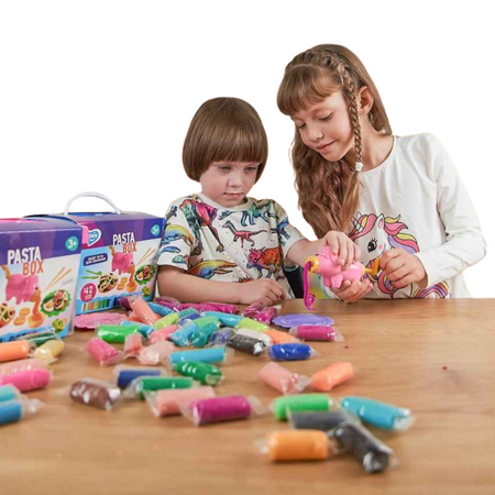 Bogaty Zestaw Kolorowej Ciastoliny Makaron Akcesoria Foremki Kuchnia Piesek 41138