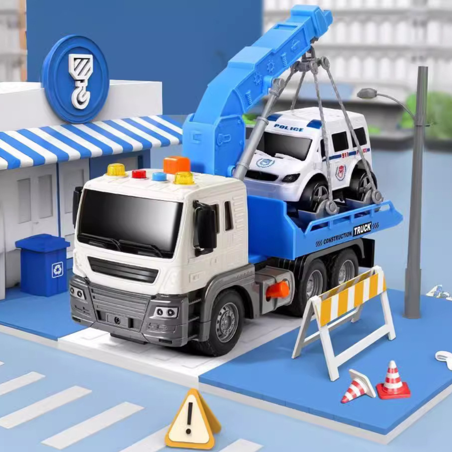 Interaktywna Ciężarówka Z Hakiem I Lawetą Światła Dźwięki Ruchome Elementy