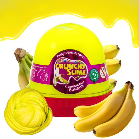 Crunchy Slime Zapachowy Glutek Antystresowy Masa Sensoryczna Banan 120g 80089