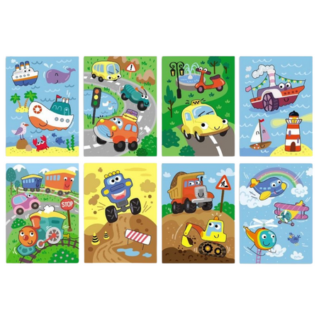 MALOWANIE MARKEREM WODNYM KOLOROWANKA "TRANSPORT" ZESTAW DLA NAJMŁODSZYCH 300309