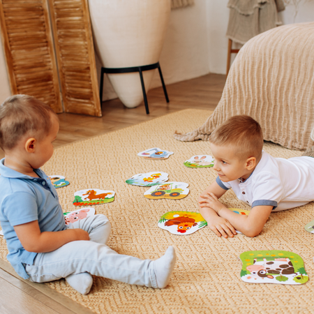 Puzzle 3w1 2-3-4 Elementy "Dzień Na Farmie" Trzy Układanki Dla Dzieci 300394