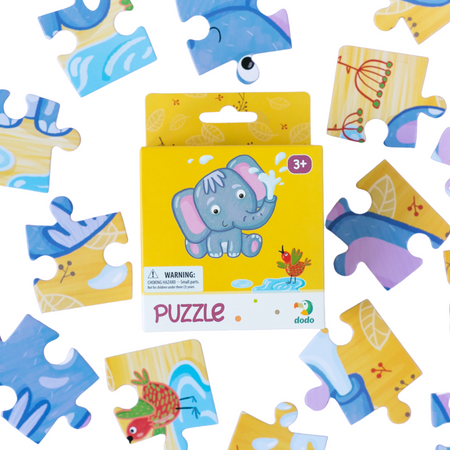 Puzzle "Słonik" 16 Elementów Układanka Edukacyjna Dla Dzieci Zestaw Słoń 300162