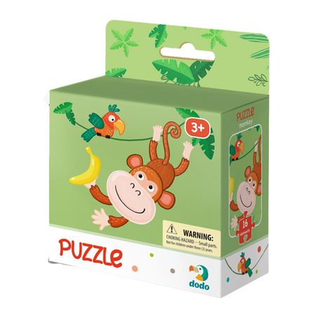 Puzzle "Małpka" 16 Elementów Układanka Edukacyjna Dla Dzieci Zestaw Małpa 300164