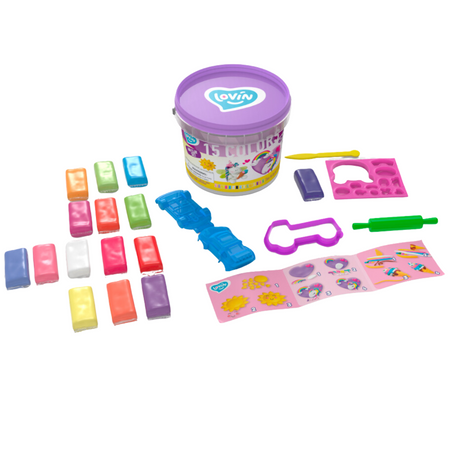 Zestaw Ciastolina Plastelina Masa Plastyczna Do Modelowania 15 Kolorów 70145