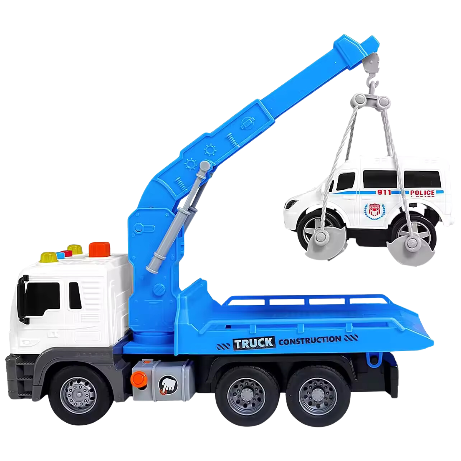 Interaktywna Ciężarówka Z Hakiem I Lawetą Światła Dźwięki Ruchome Elementy