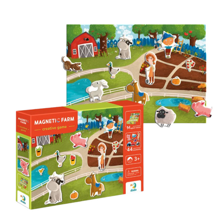 GRA MAGNETYCZNA "FARMA" MEGA ZESTAW TABLICA MAGNETYCZNA 44 ELEMENTY MAGNESY 200260